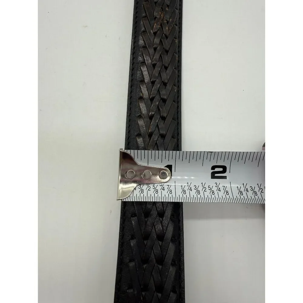 John Rich & Bros‎ Woolrich Men’s Belt Size 40 Black Leather Silver Golf